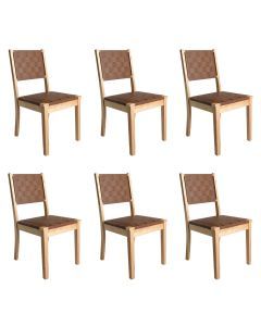 Levede Dining Chairs Accent Chair Lounge PU Solid Beech Wood Kitchen Retro x6