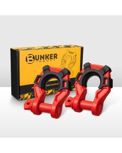 Bunker Indust Pair Bow Shackle 4.75Ton Rated 3/4” D-Ring Red with Isolator