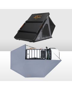 San Hima 270° Awning Driver Side + Kalbarri Lite Gen 2 Rooftop Tent + Rack