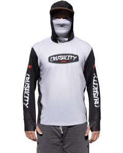 Rapala Crush City Hooded Long Sleeve Fishing Shirt with Built-In Face Mask