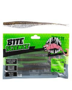 5 Pack of 5 Inch Bite Science Jerk Minnow Soft Plastic Lures - UV Smelt
