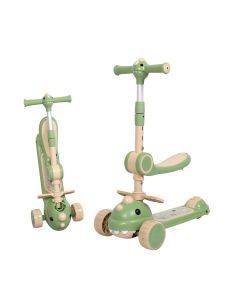 BoPeep Foldable Kids Scooter Adjustable Height LED Light Music 3 Wheels & Seat