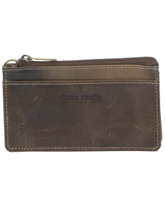 Pierre Cardin Womens Soft Italian Leather Coin Purse Holder Wallet - Mushroom