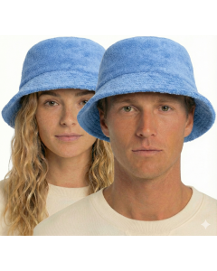 Sky Blue Terry Towelling Bucket Hat - 100% Cotton Daggy Lad Cap for Fishing/Camping