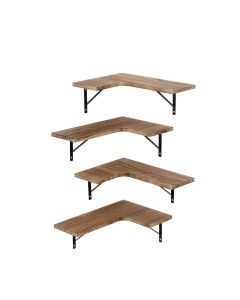Levede Floating Shelf DIY Corner Hanging Shelves Wall Mounted Storage Wood 4PC