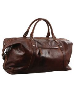 Pierre Cardin Rustic Leather Overnight Travel Bag - Cognac (Business Trip)