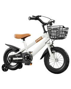 Kids Bike Bicycle for Girls Ages 3-7 Years with Training Wheels Basket Kids Bicycle