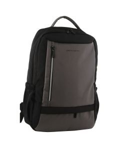 Pierre Cardin Mens Travel & Business Backpack Bag - Dark Grey (Built-in USB Port)