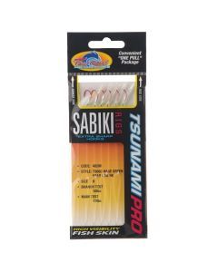 Size 8 Tsunami 6 Red Hook Sabiki Rig with TS68G Hage Green Head Flash and Beads