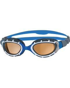 Zoggs Predator Flex Polarized Ultra Swimming Goggles - Regular Fit- Blue/Grey (Copper Lenses)