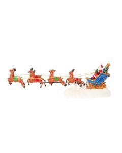 Christmas Village LED Santa's Sleigh & Reindeer Ornament (5PCS )