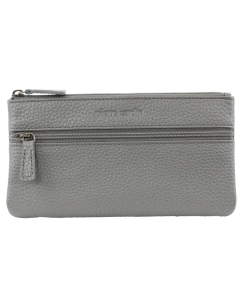Pierre Cardin Womens Leather Wallet Case - Steel (Phone & Coins)