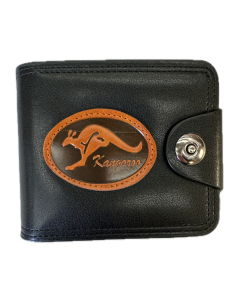 Australia Souvenir Kangaroo Wallet - Black (Premium Faux Leather)