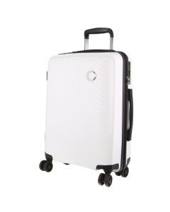 Monaco 54cm/39L Cabin Carry On Luggage - White (Travel Suitcase)