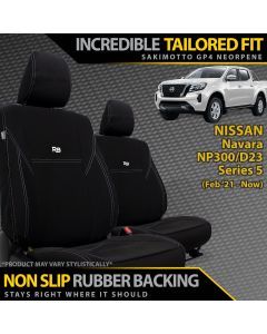 Nissan Navara Series 5 Neoprene 2x Front Seat Covers