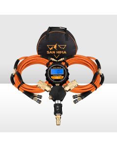 San Hima 4-Way Digital Tyre Inflator Car Air Compressor 250 PSI Tire Gauge Hose