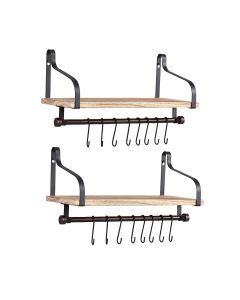 Levede Floating Shelf Brackets Wall Shelves Mount Display Rack Storage Hook 2Pcs