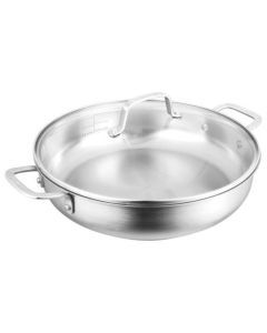 Pyrolux Radius 85 Stainless Steel 30cm/4.5L Chef Skillet/Saute Pan w/ Lids