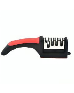 4-Segment Handheld Knife Sharpener Red Aluminum Alloy