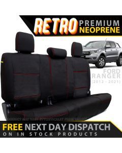 Ford Ranger PX 2 & 3 Retro Premium Neoprene Rear Row Seat Covers (In Stock)