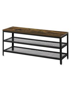 Levede 3-Tier Shoe Rack Bench Storage Cabinet Organisers Industrial Steel 100cm