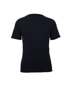Merino Skins Mens Classic Crew Neck Thermal T-Shirt - Black (Short Sleeve Wool Base Layer/Undershirt)