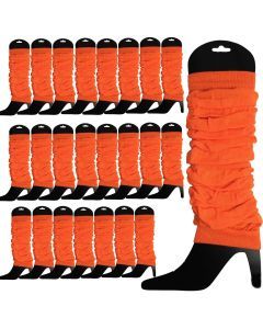 24x Fluro Orange Leg Warmers Bulk Pack - Womens Dance Costume/80s Party