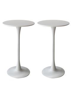 Levede 2x Round Bar Table Pub Tables Kitchen Marble Tulip Metal Base White