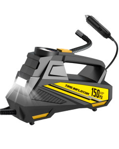 Corded Portable Car Air Pump 12V 150PSI Electric Tire Inflator with LED Yellow