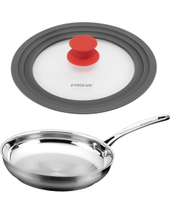 Scanpan Stainless Steel 28cm/11" Frying Pan & Pyrolux Lid Set - Silver