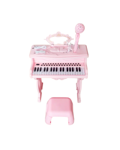 Pink Electronic Piano for Kids with Microphone