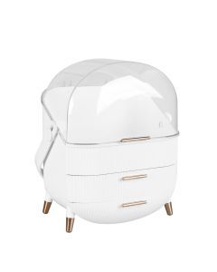 Makeup Organizer Case Drawer Portable Cosmetic Jewellery Storage Box White