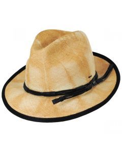 Bailey Clafin Mens Palm Straw Tie Dye Fedora Hat - Tea (Woven)