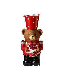 Resin Brown Bear Guard Drummer Festival Decoration - 30cm