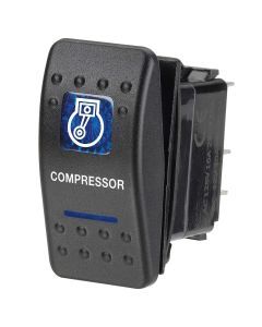 Narva 63140BL 12 Volt Illuminated Off/On Sealed Rocker Switch with "Compressor" Symbol (Blue)