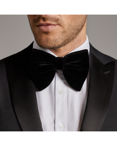 Formalaties Luxury Jumbo Butterfly Velvet Bow Tie - Black (Oversized)