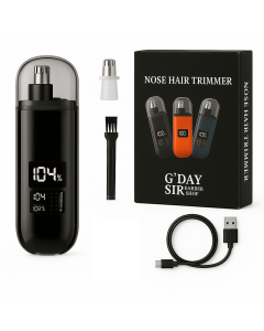 Handheld Portable Nose Hair Trimmer Rechargeable USB-C Clipper Shaver in Black