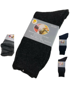 3 Pairs Merino Wool Blend Work Socks - Heavy Duty Warm Winter Thermal Socks