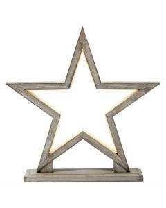 33cm Bamboo Star Lamp - Table Light - Antique Timber