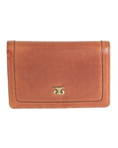 Pierre Cardin Ladies Leather Snap Button Bi-Fold Wallet - Cognac