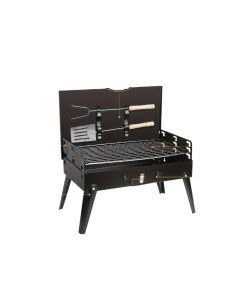 Portable Stainless Steel Charcoal Grill with Shelf