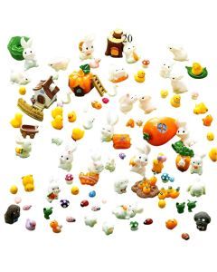 Mini Easter Bunnies, Ducks, and Carrot Ornaments (20pcs)