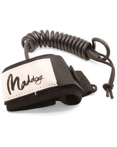 Maddog 1.2m Coiled Wrist Bodyboard Strap Leash (Black)