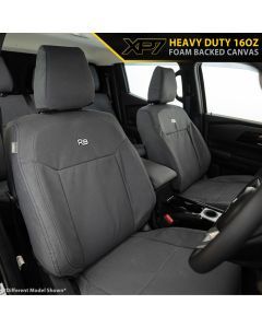 Toyota Hilux 8th Gen 48V V-Active (Cloth Seats) - SR & SR5 XP7 Heavy Duty Canvas 2x Front Seat Covers