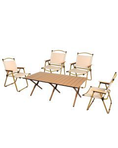 Levede Folding Camping Table Chair Set Portable Picnic Outdoor Egg Roll BBQ Desk