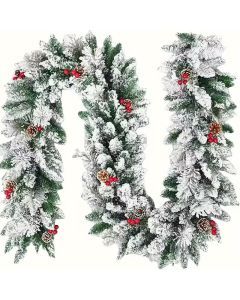 Artificial Christmas Snow Pine Wreath Garland