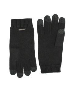 Dents Mens Pure Merino Wool Touchscreen Gloves - Black