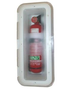 Fire Extinguisher with Clear Lid - White