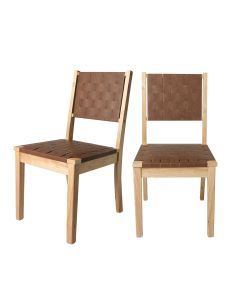 Levede Dining Chairs Accent Chair Lounge PU Solid Beech Wood Kitchen Retro x2
