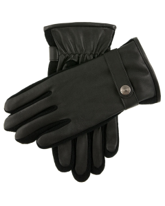Dents Harpford Mens Leather Driving Gloves with Knitted Sidewalls - Black - M